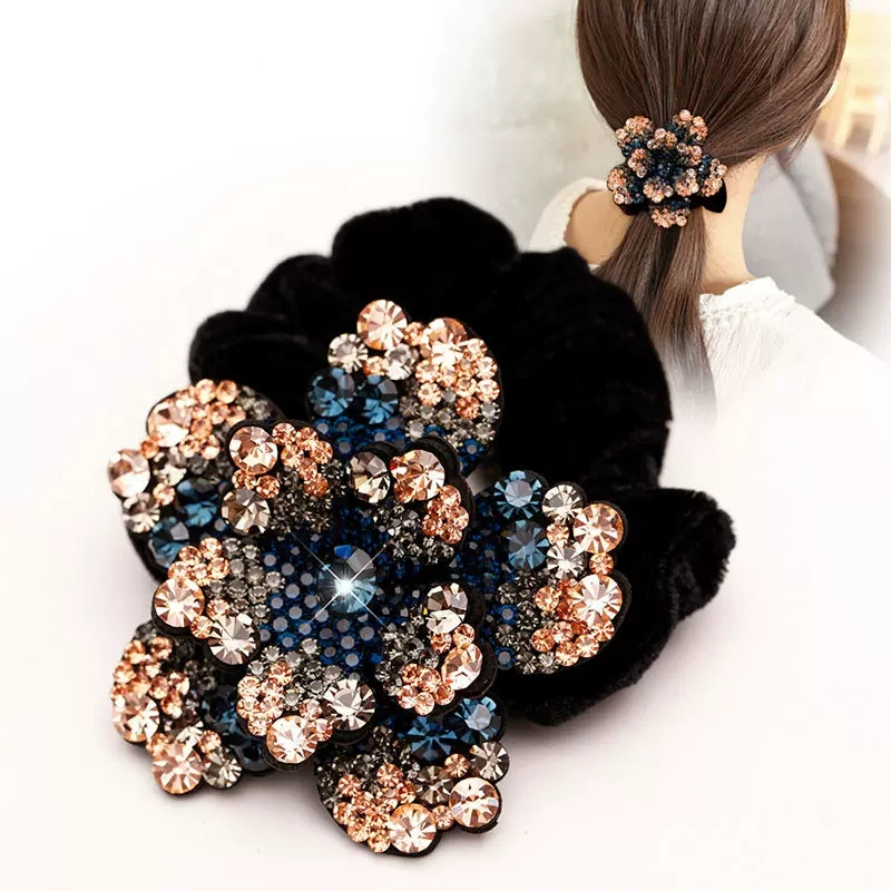 Women Rhinestone Scrunchies Ve - Velvet Jewelry Box 评论和价格