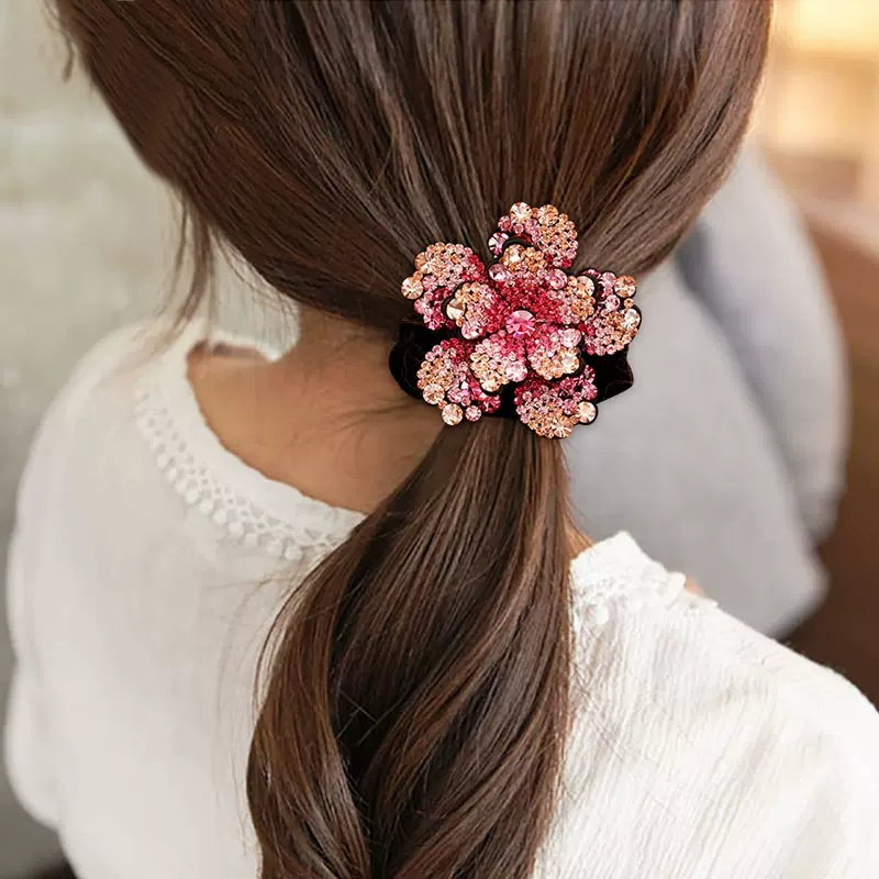 Women Rhinestone Scrunchies Ve - Velvet Jewelry Box 评论和价格