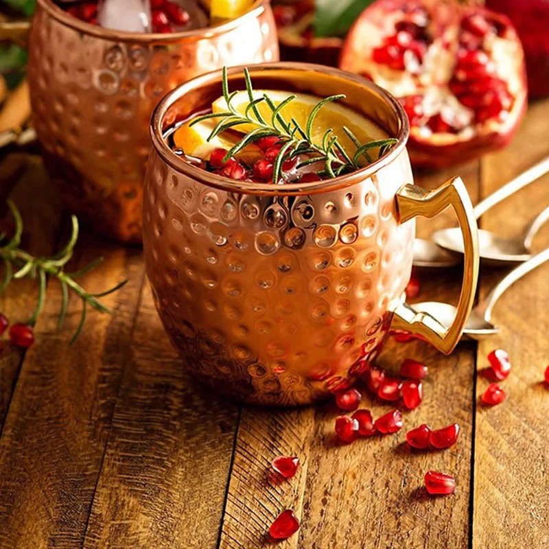 1-6PCS Cocktail Wine Cup Mosco - Copper Cocktail Mug 评论和价格