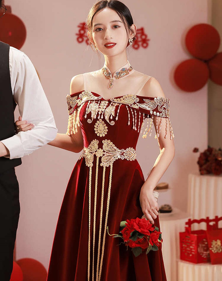 Chinese Style Toast Dress Brid - Luxury Lifestyle Girl 评论和价格