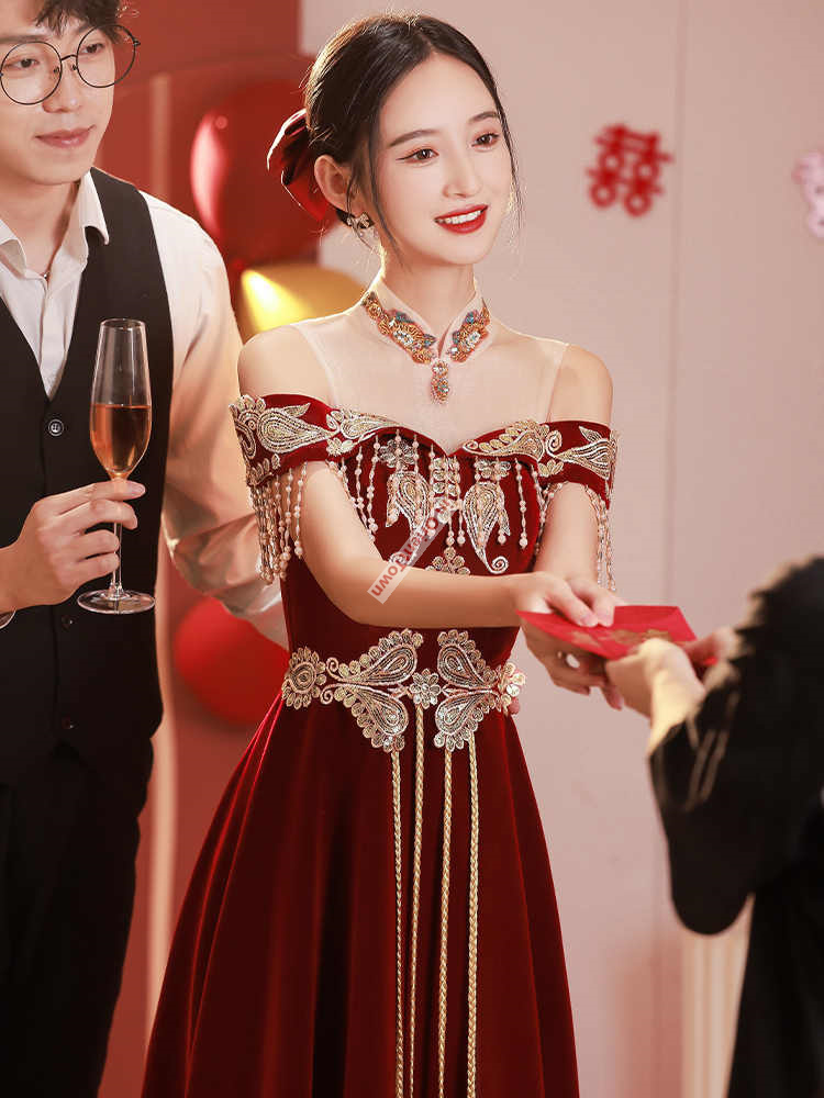 Chinese Style Toast Dress Brid - Luxury Lifestyle Girl 评论和价格
