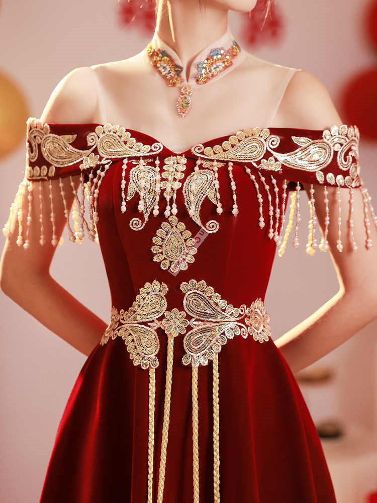 Chinese Style Toast Dress Brid - Luxury Lifestyle Girl 评论和价格