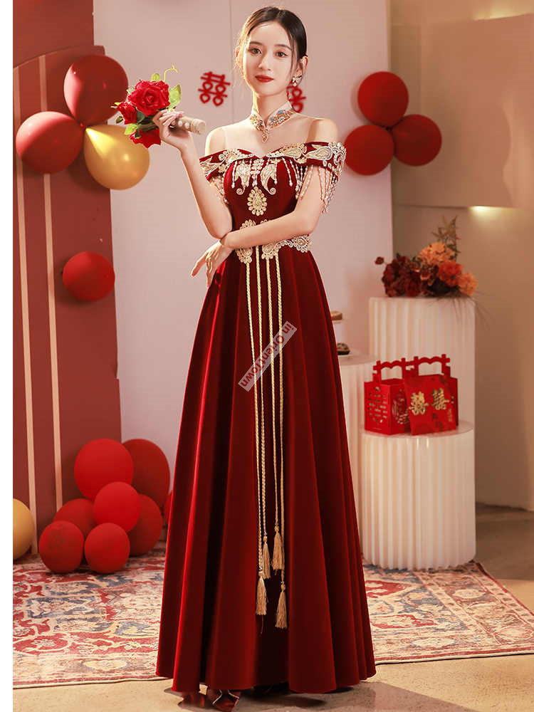 Chinese Style Toast Dress Brid - Luxury Lifestyle Girl 评论和价格