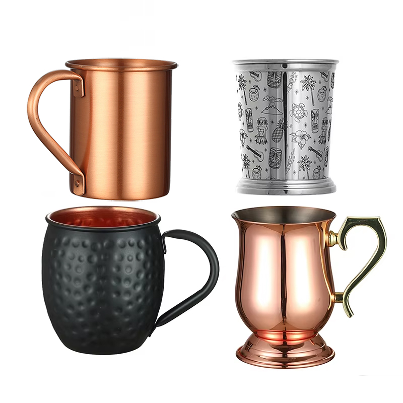 Hammered Copper Plated Stainle - Copper Cocktail Mug 评论和价格