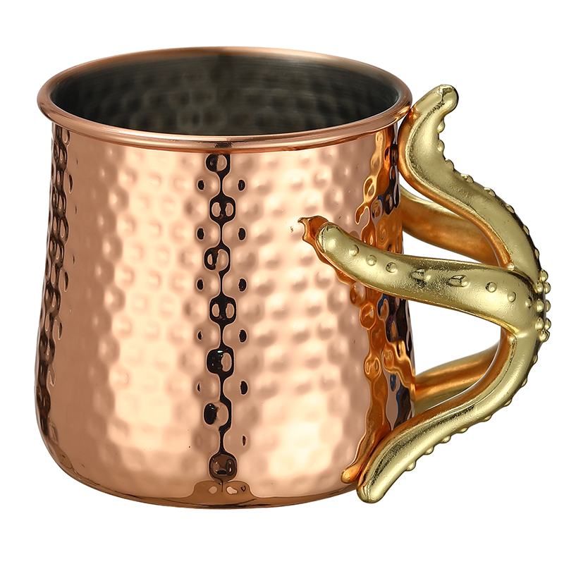 Hammered Copper Plated Stainle - Copper Cocktail Mug 评论和价格
