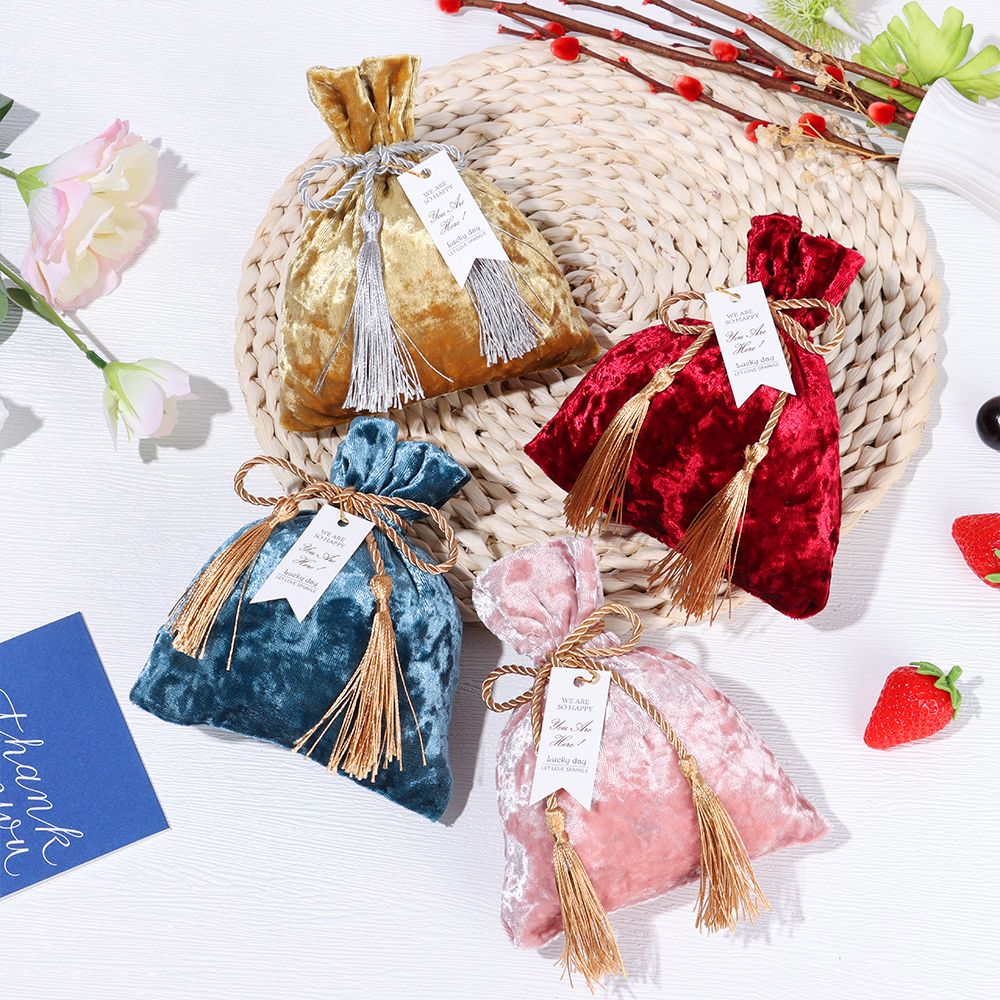 Velvet Cloth Drawstring Tassel - Velvet Jewelry Box 评论和价格