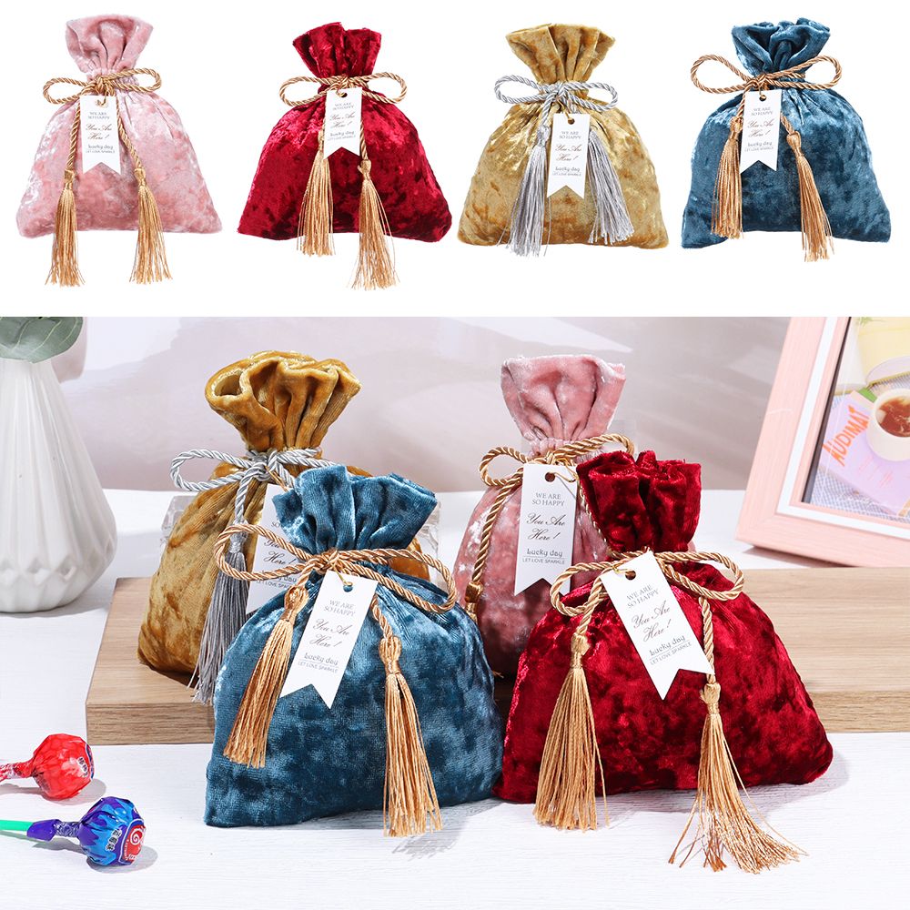 Velvet Cloth Drawstring Tassel - Velvet Jewelry Box 评论和价格
