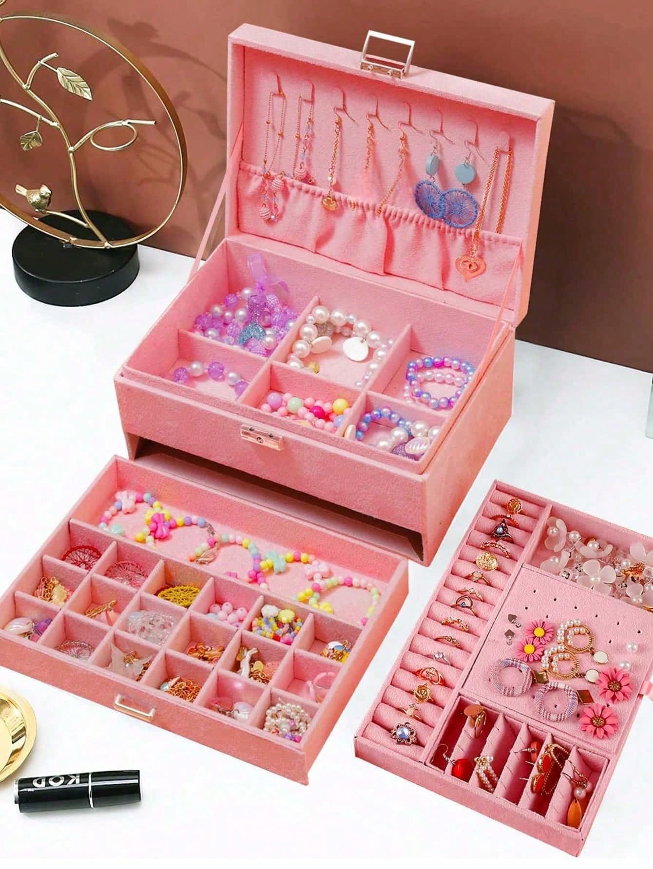 3 Layer Velvet Jewelry Box wit - Velvet Jewelry Box 评论和价格