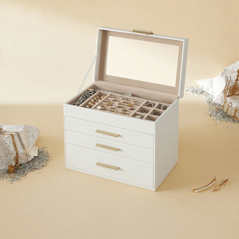 Upgraded 4-Layer Jewelry Stora - Velvet Jewelry Box 评论和价格