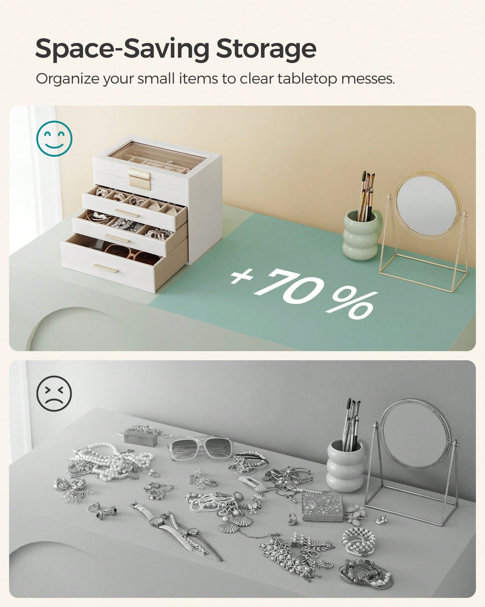Upgraded 4-Layer Jewelry Stora - Velvet Jewelry Box 评论和价格