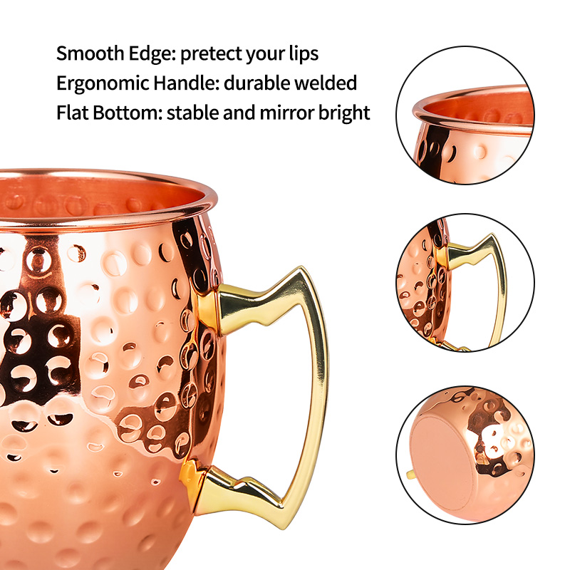 Moscow Mule Stainless Steel Mu - Copper Cocktail Mug 评论和价格